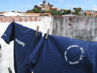 Jogo Bonito shirts drying off in Salvador da Bahia